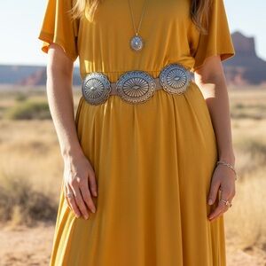 Large Concho Disc Western Belt